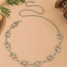 Cadena de cintura de metal con estrella de cinco puntas hueca, estilo europeo y americano, cadena de cintura versátil y de alta gama para vestidos, vaqueros, duradera y resistente a la decoloración - multicolor - Ver 3