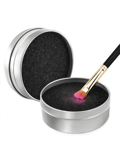 1pc Reusable Makeup Brush Cleaner Box, Quick Cleaning Makeup Tools. Suitable For Christmas Decoration, Holiday Gifts, Dates, Outings, Travel. It Is Convenient To Carry And Store, With Exquisite Packaging, Making It An Excellent Item For New Year, Parties And Balls. Please Use The Dry Cleaning Box Before Wetting The Brush, Otherwise It Will Affect The Subsequent Cleaning Effect.