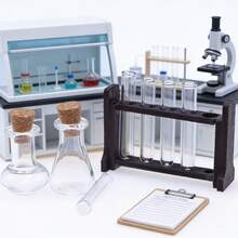 1:12 Miniature Realistic Test Tube & Beaker Set, Micro Lab Scene Prop, Decoration Accessory, Micro Science Prop, Collectible Gift For Hobbyists And Enthusiasts - Multicolor - View 6