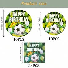 Bộ đồ dùng ăn uống dùng một lần chủ đề bóng đá, đĩa tiệc 7/9 inch, đĩa giấy, cốc, khăn ăn dùng một lần, thích hợp cho các lễ hội, đám cưới, lễ đính hôn, sinh nhật, tiệc tùng, lễ kỷ niệm. - Nhiều màu - Xem 14
