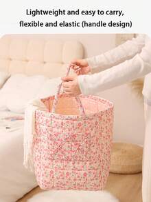 Printed Laundry Bag, Cute Dirty Clothes Basket, Large Capacity Bedroom Desktop Toy & Miscellaneous Storage Bin - Multicolor - View 3