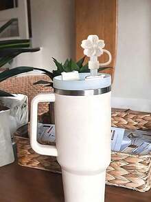 2026 Hot Item 1pc/3pcs-Flowers Straw Cover Cap For Cup, Silicone Material Straw Topper 10mm 0.4in Dust-Proof Reusable Straw Tip Covers, Suitable For Decorating All Beautiful Sippy Cups, Halloween Straw Top, Fall Cup Accessories(Pink), Mother's Day Gift - 白色 - 查看 6