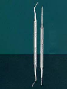 1/2pcs Stainless Steel Silver Dual-Ended Ingrown Toenail Lifter, Embedded Nail Remover Tool, Multi-Function Nail File Pen, Professional Foot Care Tool - A - View 8