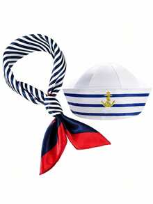 Nautical Theme Party Costume Set, Sailor Captain Hat, Halloween & Holiday Party Photo Props - Multicolor - View 6