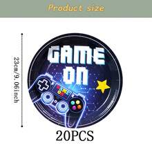 Game Controller Disposable Tableware Set, 7/9 Inch Party Plates, Disposable Paper Plates, Cups, Napkins, Suitable For Festivals, Weddings, Engagements, Birthdays, Parties, Celebrations - Multicolor - View 12