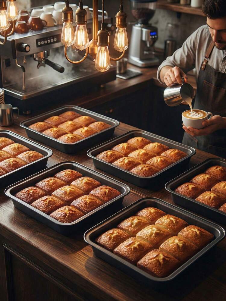 XIYIJIA Khuôn làm bánh, khuôn nướng bánh mì chống dính, khay nướng vuông dùng trong lò nướng, dụng cụ làm bánh đa năng dùng cho bánh ngọt, bánh mì, thịt, cá. - Xem 5