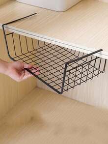 Giỏ đựng đồ treo dưới tủ, giỏ dây kim loại treo, thích hợp để đặt dưới tủ, giải pháp lưu trữ tiết kiệm không gian đa chức năng, có thể sử dụng cho mặt bàn bếp, tủ đựng thực phẩm, phòng tắm, văn phòng và phòng giặt. - Nhiều màu - Xem 4