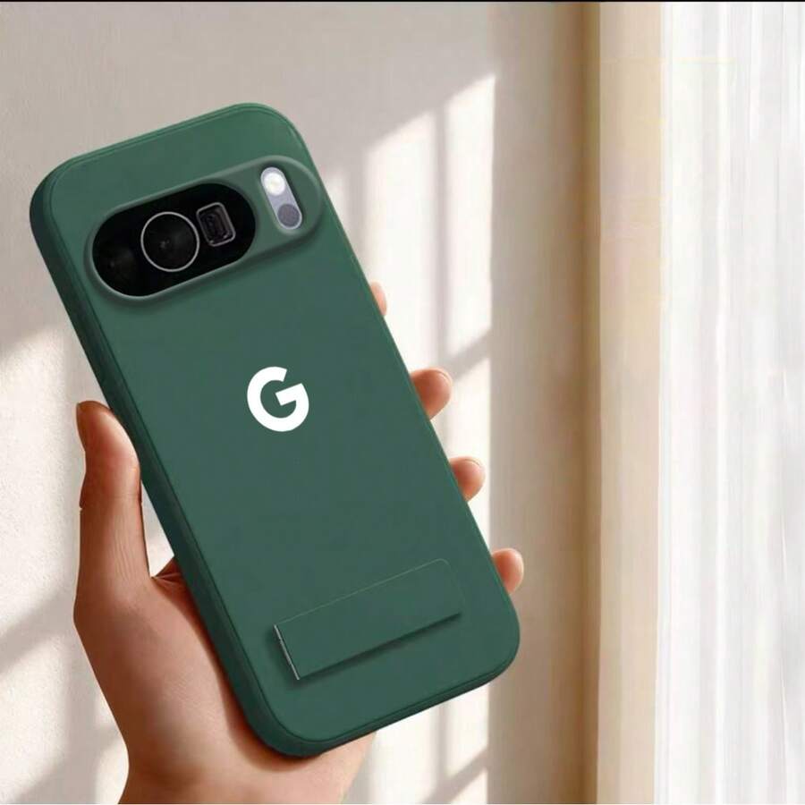 Ốp lưng bảo vệ điện thoại bằng nhung có chân đế, tương thích với Pixel 6, 6 Pro, 6a, 7, 7 Pro, 7a, 8, 8 Pro, 8a, 9, 9 Pro, 9a, 10, 10 Pro, 10 Pro XL, 10a - Xanh đậm - Xem 1