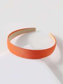 1pc Wide Fabric Headband, Suitable For Daily Wear Hairband Hair Band Diadema Hair Hoop - Orange - View 3