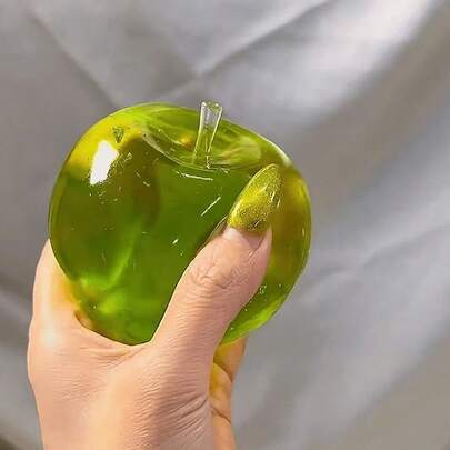 Đồ chơi bóp hình quả táo màu xanh dương, pha lê tím, hình quả táo lớn, giúp giảm căng thẳng, đàn hồi chậm, thích hợp để thư giãn tại văn phòng, trang trí nhà cửa | Món quà tuyệt vời nhất cho gia đình và bạn bè