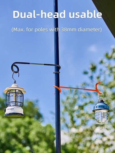  URBANWAVE 露营杆挂钩 1/6 件装，防滑橡胶涂层灯笼挂钩，适用于帐篷和遮阳篷，不锈钢螺旋猪尾钩，双面 S 形挂钩，用于悬挂灯笼和营地收纳