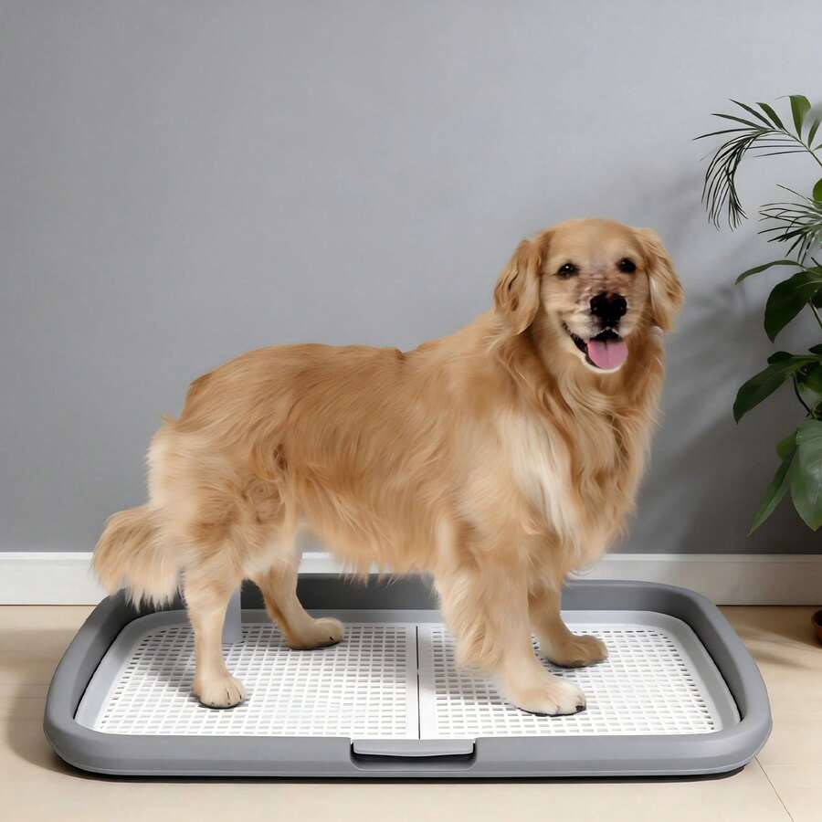 1 cái dụng cụ huấn luyện đi vệ sinh cho chó với thiết kế lưới chống bắn nước, được thiết kế đặc biệt để sử dụng trong nhà, phù hợp với chó nhỏ và vừa cũng như chó con. Dễ dàng vệ sinh và lắp ráp, và dụng cụ vệ sinh cho thú cưng được trang bị cột dẫn hướng có thể hỗ trợ hiệu quả việc huấn luyện chó đi vệ sinh đúng chỗ. - Xanh đậm - Xem 1