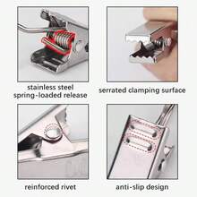 10/20PCS Stainless Steel Curtain Clips With Hook, 31*19mm Heavy Duty Anti-Slip Clips For Curtain, Photo, Laundry & Home Organizing, Rustproof - Stainless Steel Curtain Clips - View 3