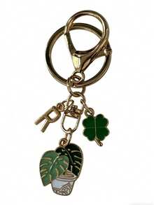 Customized Summer Four-Leaf Clover Plant Keychain, Gift For Girls - Green Plants - View 4