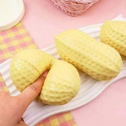 1 pieza Juguete antiestrés de harina de maní exprimible - Dispositivo de descompresión sensorial para adultos, adecuado para relajación en la oficina / escenarios de interacción en fiestas, juguete creativo para exprimir maní, regalo ideal para cumpleaños, vacaciones, reuniones familiares. Estilo de empaque aleatorio (el mini maní solo tiene medio lado, no compre si le molesta)