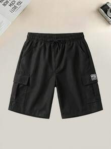 Men's Summer Casual Sports Shorts With Drawstring Waist And Unique Side Pockets Design, Suitable For Daily Leisure, Running, Cycling, Ball Sports, Fitness And Other Activities - Black - View 7