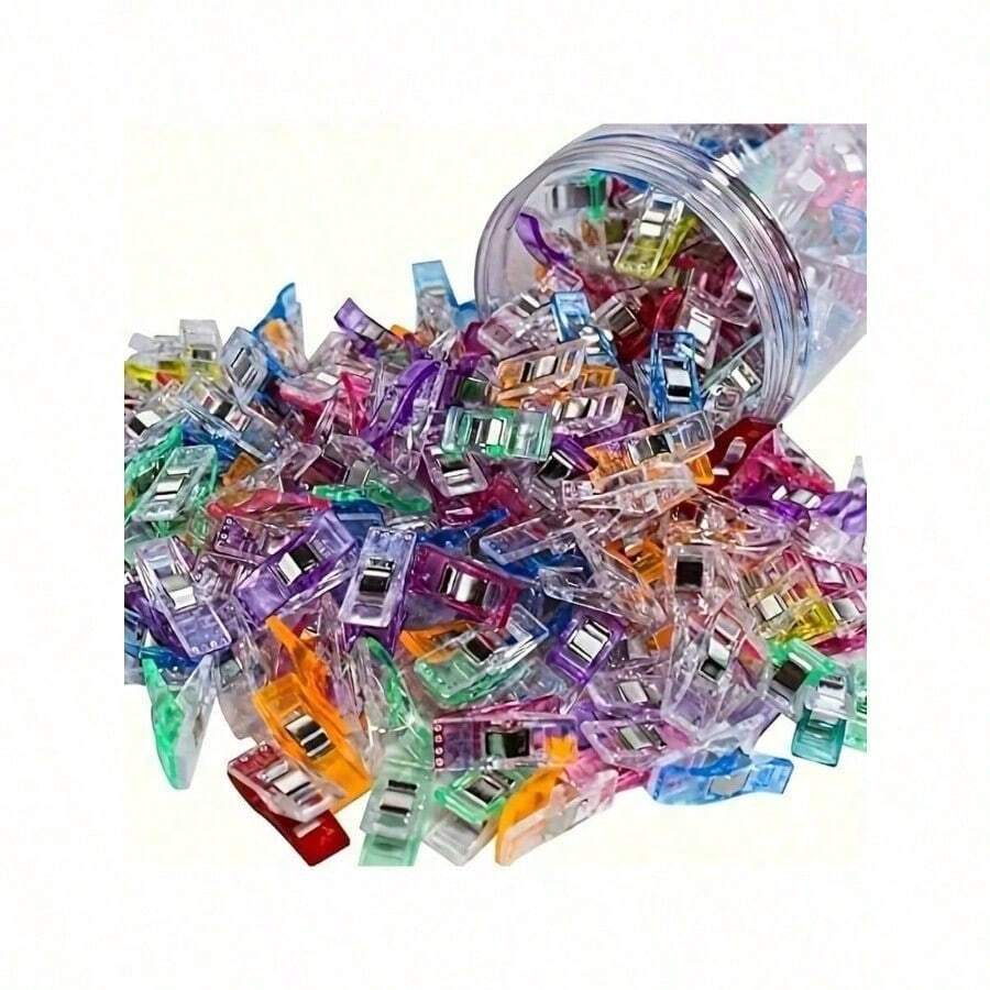 10/20pcs/Set Mini Random Color Edged Positioning Clips, Plastic Quilting Clips, Sewing Clips, Scrapbooking Clips, Fabric Fixation, DIY Craft Clips - 多色的 - 查看 1