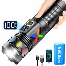 5000 LUMEN White LED Flashlight Strong White Light USB Rechargeable Telescopic Zoom Torch 1500m Long Range - LED Flashlight - View 2