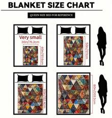 Vintage Patchwork Quilt Flannel Throw Blanket |   AllSeason Bedspread With Multicolor Geometric Patchwork, Brown/Green/Red, 59"X78.7" Large Cozy Blanket For Bed, Camping, Travel, Retro Bedding Acc - 混合 - 查看 8