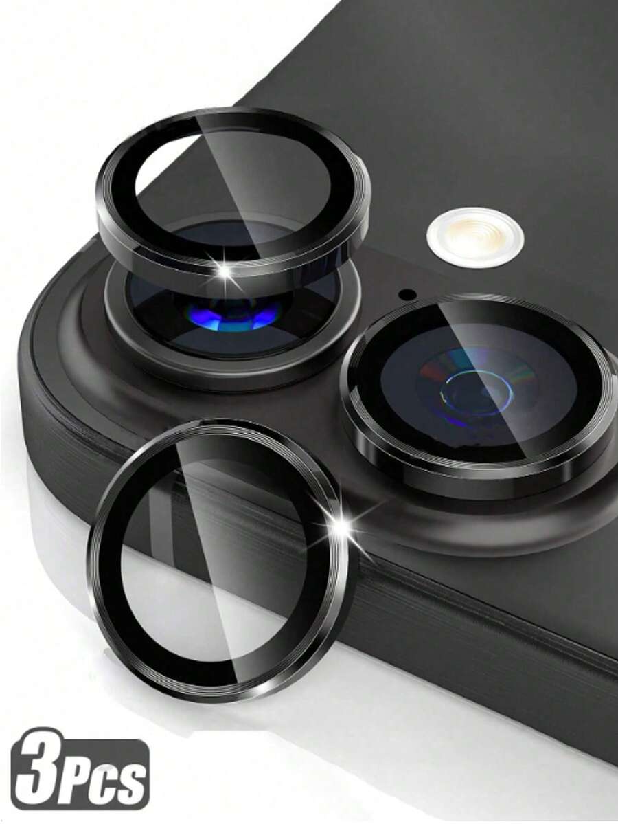 Miếng dán bảo vệ ống kính camera cho iPhone 17/16 PRO MAX/16PRO/16 Plus /15 PRO MAX/15 PRO/14 PRO MAX/14 PRO/13 PRO MAX/13 PRO/12 PRO MAX/12 PRO, kính cường lực AR+AF, lớp phủ kim loại đơn chống trầy xước 9H, độ nét cao.