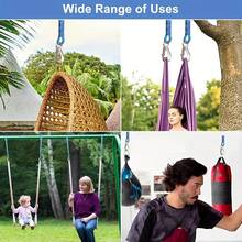 122lbs Heavy Duty Nylon Hammock Hanging Straps With Hooks And Adjustable Swing Accessories - Blue/Green Outdoor Tree Friendly Straps, Suitable For Hammocks, Chairs, Swings, Porches - Compatible With Trees, Gardens, Doors (No Tools Required), Rocking Chairs, Hammock Ropes - Multicolor - View 10