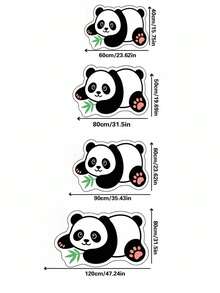 1pc Cartoon Panda Shaped Bath Mat, Soft & Cute Panda Design With Bamboo Leaf Elements, Machine Washable, Skin-Friendly Top Material, Stylish Home Decor, Bathroom Mat, Bathroom Carpet, Doormat, Small Rug, Carpet, Mat, Home Decor, Area Rug, Outdoor Mat, Bedroom Rug, Washable Carpet - Black and White - View 5