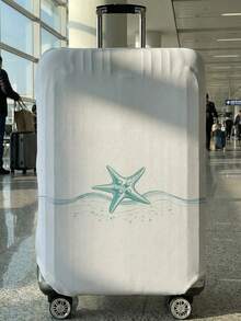 Fresh Ocean Element Starfish Print Luggage Protective Cover, Suitable For 18-32 Inch Suitcases, With Strong Elasticity To Protect Luggage (Anti-Scratch, Anti-Dust) And Decorate Luggage (Turn Regular Suitcase Into Personalized One), Luggage Cover, Travel Accessory. - Multicolor - View 11