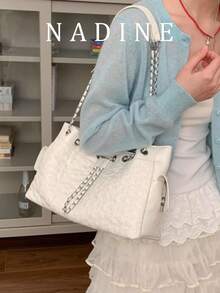 Women's New Fashion Spring And Summer Houndstooth Chain Bag, Large Capacity Tote Bucket Bag, Versatile Crossbody Shoulder Bag - Rectangle - View 8