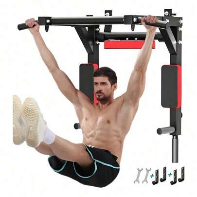 Barra 8en1 Dominadas Multifunciona Ejercicio Gym Calistenia Color Negro