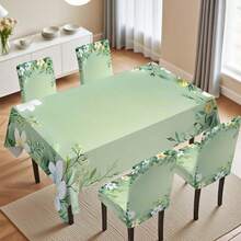 1/4/6/36pcs Set, Lace Decor Pattern, Elastic Tablecloth & Chair Cover Combo, Suitable For Home Kitchen, Party, Holiday Decor, Indoor/Outdoor Dining Table & Chair Decoration, Multi-Occasion All Season - Multicolor - View 12