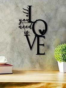 1 pièce Décoration murale en métal Amour, Tout ce dont vous avez besoin est un signe mural en métal Amour, Cadeau de la Saint-Valentin, Cadeau de couple de la Saint-Valentin - Multicolore - Voir 7