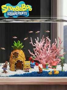 SpongeBob SquarePants Bộ trang trí bể cá hình ngôi nhà dứa SquarePants (1 món), Bộ trang trí bể cá SquarePants, Đồ trang trí bể cá, Trang trí cảnh quan bể cá, Lý tưởng để tạo không khí tiệc tùng ngày lễ với bạn bè, Trang trí tiệc (Sản phẩm thực tế có thể khác hình ảnh) - A - Xem 6