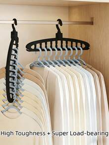 1pc Space-Saving Multifunctional Hanger With Portable Foldable Design, Plastic Wardrobe Organizer Clothes Rack For Closet Storage And Travel Organization, Compact Hanging Solution For Bedroom, Dorm, Apartment - Multicolor - View 6