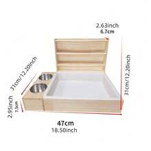 1pc Wooden Rabbit Hay Feeder, Vertical Hay Rack For Small Pets, Multifunctional Amusing Hay Feeder - Multicolor - View 2