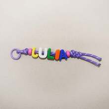 [Custom] 1pc Handmade Woven Keychain, Colorful Acrylic Letter Beads, Handmade Woven Knot, Customizable Letters, Minimalist Style, Back To School/Birthday Gift - Letter Keychain - View 55