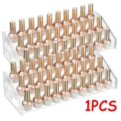 1 Giá Trưng Bày Mỹ Phẩm Sơn Móng Tay Acrylic - Giá đỡ bằng nhựa trong suốt dành cho cửa hàng làm móng - Kệ Lưu Trữ Mỹ Phẩm - Hộp Trưng Bày Nghệ Thuật Làm Móng.