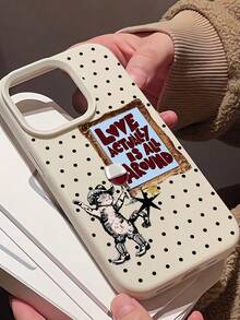 1 pieza Funda de teléfono con borde recto, diseño gráfico de eslogan de gato personalizado de moda, estética, color blanco lechoso, compatible con iPhone 16/16Pro/16Plus/15/15ProMax/15Pro/11/12/13/14ProMax/11Pro/11ProMax/12Pro/12ProMax/13Pro/13ProMax/14Pro/14ProMax, carcasa suave, elegante y creativa - Multicolor - Ver 4