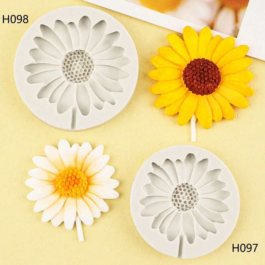 Daisy Silicone Mold, Small & Large Size, DIY Sunflower Lollipop Shaped Silicone Decor - Daisy - View 1