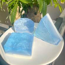 1pc Best-Selling Transparent Blue Mochi Squishy Toy - Desktop Decor And Stress Relief Toy - Multicolor - View 3