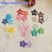 50/100pcs Y2K Star Hair Clips - Hollow Cute Metal Non-Slip Star Bangs Clips, Pastel & Neon Color Pointed Design, Suitable For Women Daily Hairstyles, Ponytail, Bun, Chignon - Color Mixing - View 14