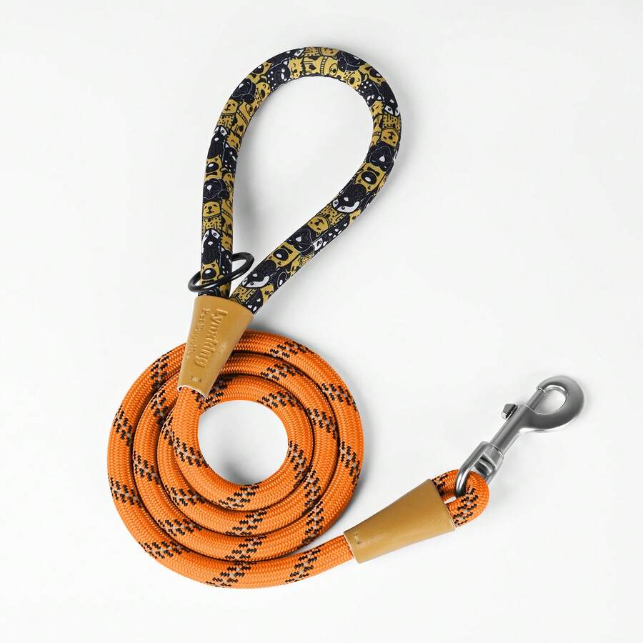 Lynxking 1 Dây dắt chó phản quang, dài 1,8 mét, làm bằng dây thừng nylon bện, thích hợp cho việc dắt chó đi dạo hàng ngày. - trái cam - Xem 1