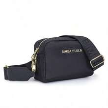 2026 Spanish Shoulder And Crossbody Bag, Horizontal Minimalist Letter Bag - Màu đen tuyền (với logo màu vàng) - Xem 2
