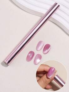 Herramientas de arte de uñas magnéticas 3D, palillo magnético de doble extremo extra largo, uñas de gel de ojo de gato magnético 3D, adecuado para salón, estudio o uso doméstico, disponible en oro, plata, brillo, rosa, 4 colores, suministros de arte de uñas, herramientas magnéticas de uñas DIY - Multicolor - Ver 7
