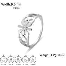 1 chiếc nhẫn may mắn hình hoa 8 cánh rỗng bằng thép không gỉ tối giản, nhẫn thời trang unisex, quà tặng kỷ niệm/bạn bè. - Chuỗi đơn giản - Xem 14