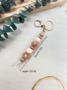 1 pieza Accesorio colgante de mochila con cuentas de madera y silicona con estilo bohemio de margarita, llavero anti-pérdida, regalo para maestros/Día de la Madre, accesorios para el coche, accesorios lindos góticos y Y2K - Multicolor - Ver 3