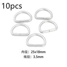 10/20pcs/Pack Iron D-Ring Buckle, Multi-Size Metal D-Rings, Semicircle Rings For DIY Bags, Jewelry, Keychains, Accessories - Silver - View 9