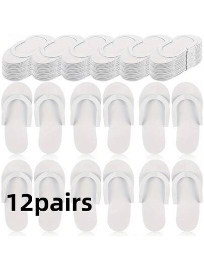 12 đôi dép xốp dùng một lần để làm sạch móng chân, dép xỏ ngón spa dùng một lần cho nữ, giày làm móng chân và bàn chân, dùng cho salon làm móng và spa.