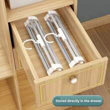 1pc Foldable Multi-Layer Non-Slip Pants Hanger, Wardrobe Storage Organizer Pants Holder, Space-Saving Collapsible Hanging System - Multicolor - View 5