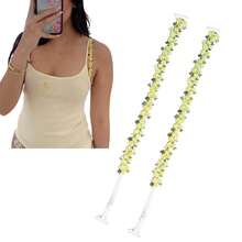 [Free Shipping]Decorative Bra Straps,Removable Invisible Floral Bra Straps Replacement For Bra,Shoulder Straps For Tops Dress - Yellow - View 1
