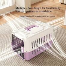 Airline- Portable Pet Carrier For Cats & Small Dogs - Airplane Cabin Crate With Dividers, Sturdy Breathable Travel Carrier, Available In Various Sizes (Car & Air Transport) - For Cats And Small Pets - 藍色 M - 查看 5